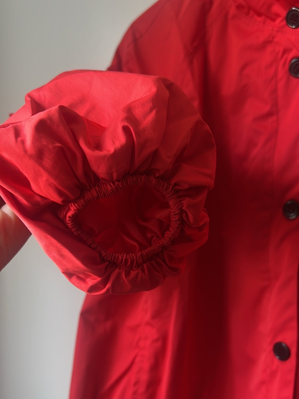 Viral Red Oversized Utility Windbreaker Button Front Jacket - Picture 4 of 13